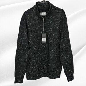 2/$30 California Shirt Co Black 1/4 Zip Pullover Sweatshirt Size M